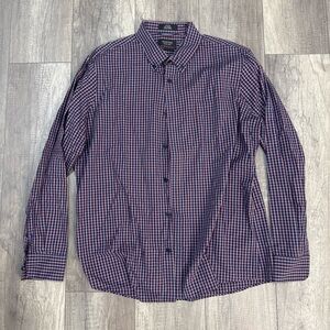 Nordstrom Blue and Red Casual Button Down Shirt